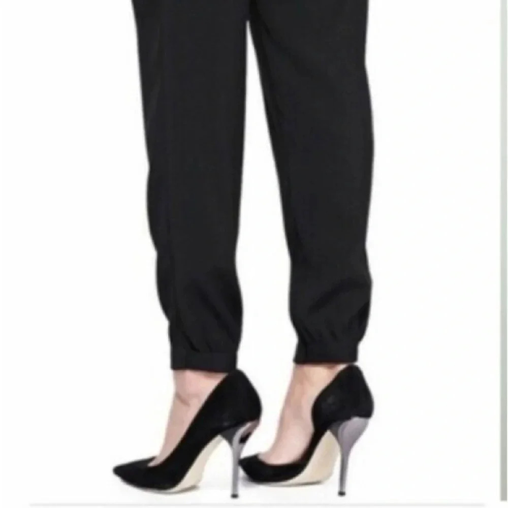 T TAHARI Peter Pan pleated dress pant jogger style high rise office NEW size 6
